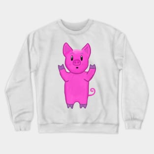 Shocking Pink Pig Crewneck Sweatshirt